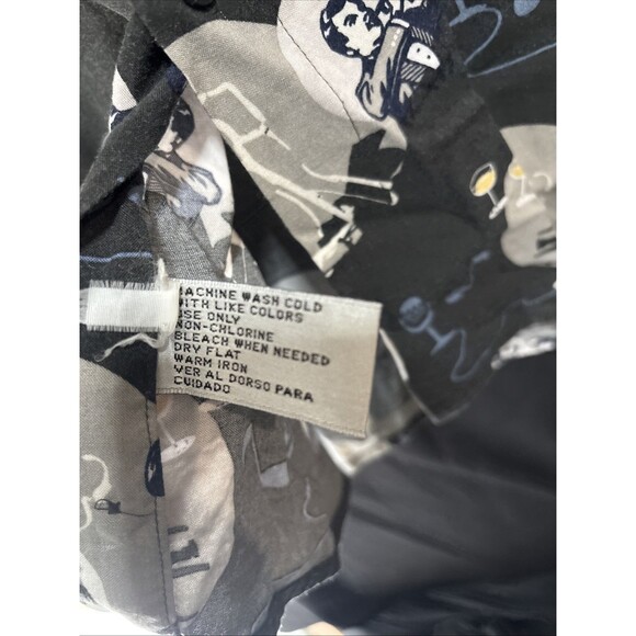 Vintage 80s City Streets Men's L Button Down Shirt Jazz Pattern - Picture 4 of 8